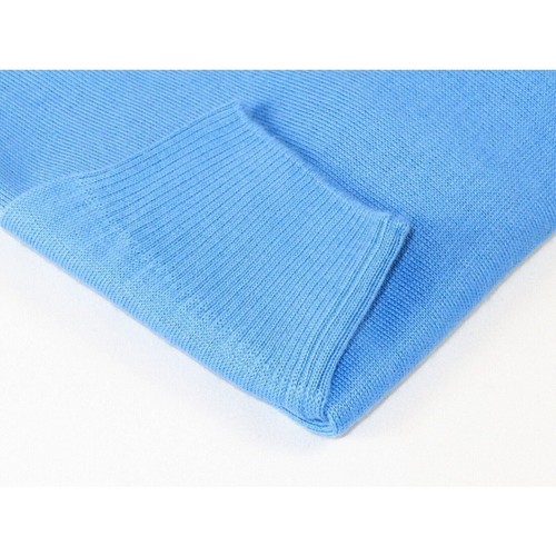 Hombres PRINCELY Suave Lana Merinos Suéter Tejido Ligero Polo 1011-40 Azul Cielo - Imagen 4 de 6