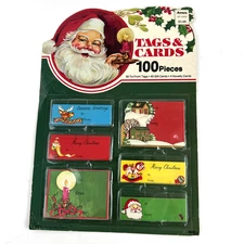 Vntg Paper Magic Group Christmas Gift Tags Lot Eureka 1980's 100 Piece Retro New