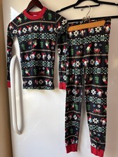 Hanna Andersson Christmas Pajamas Long John Kids Size 14 Gnome Nordic Excellent