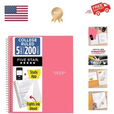 Spiral Notebook  Study App, 5 Subject, College Ruled Paper, 8-1/2" x 11", 20...