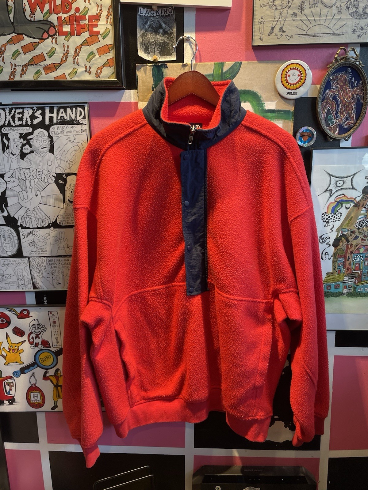 Vintage Gap Half Zip Button Snap Pullover Fleece … - image 1