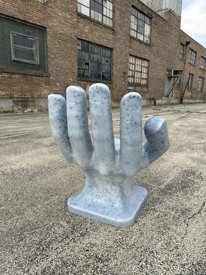 Dalmatian Granite Black & White Left Hand Shaped Chair 32" Adult 70s iCarly - Image 2 of 4