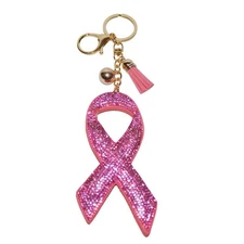 Popfizzy Pink Ribbon Breast Cancer Awareness Keychain for Women and Girls,...
