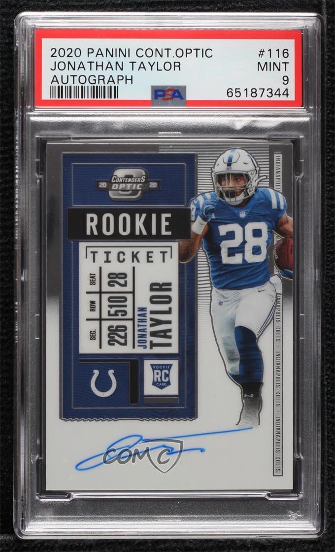 2020 Contenders Optic Ticket RPS Jonathan Taylor PSA 9 MINT Rookie Auto RC 1q7