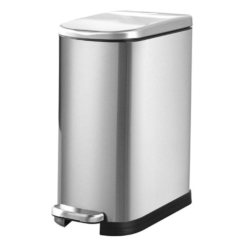 Bathroom Trash Can with Soft-Close Lid 3.5 Gallon Stainless Steel Garbage Can...