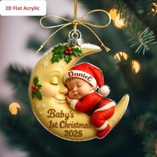 Baby's First Christmas Ornament 2025, Baby Boy First Christmas Acrylic Ornament