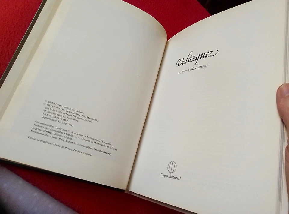 LIBRO VELAZQUEZ DE CUPSA EDITORIAL 1983 EN ESPAÑOL, PINTOR PAINTER PEINTRE SPAIN - Imagen 3 de 4