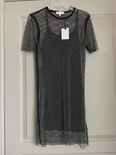Amable by Mable Two Layered Body Chain Mesh Sparkle Size Medium Black Dress