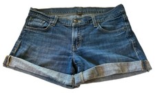 Fossil Shorts Juniors Size 29 Denim Medium Wash Cuffed Denim Vtg USA