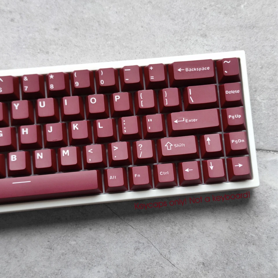 Dark Red PBT Double-shot Keycaps Set Cherry Profile for MX Mechanical Keyboards - Image 2 of 4