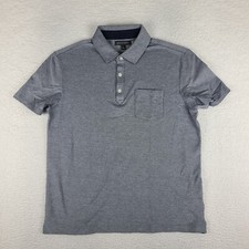 Banana Republic Polo Shirt Mens Large Dark Gray Performance Pique Short Sleeve