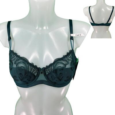 Conturelle by Felina Sparkle Damen BH Balconnet-BH mit Bügel Gr. 75B Smaragd