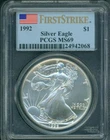 1992 American Silver Eagle ASE S$1 PCGS MS69 MS-69 FIRST STRIKE FS !!!
