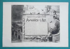 ART ALMANACH Calendar - 1883 Original French Etching Print