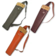LONGBOW/HORSE BOW/RECURVE/COMPOUND BOW LEATHER SHOULDER BACK ARROW QUIVER BAG