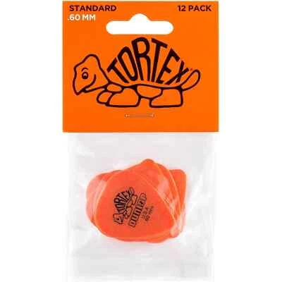 Jim Dunlop Tortex Standard .60mm Guitar Picks - 12 Pack Orange