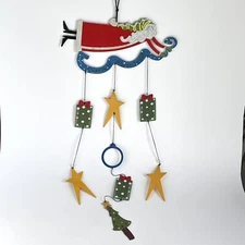 Flying Santa Metal Art Mobile Fanciful Flights Cherish The Holidays Star Present