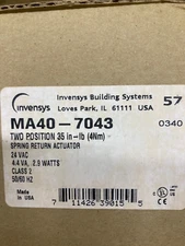 NEW Invensys Spring Return Actuator - MA40-7043