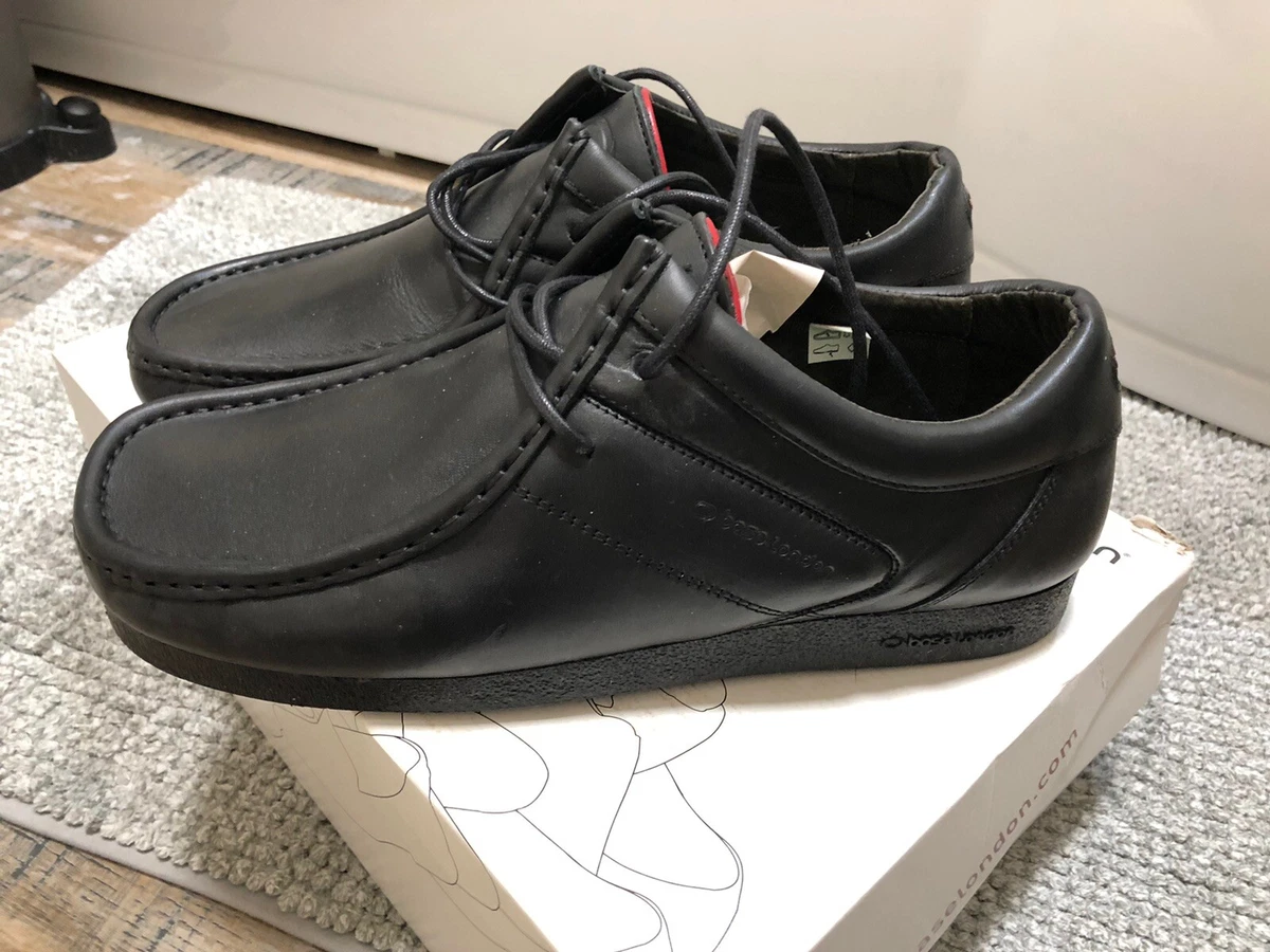 Base London Mens Storm Crazy Black Leather Mocc Lace Up Shoes Size 12 Eu 47 L K