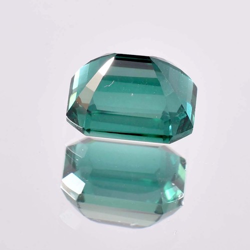 8.00 Ct Natural Indicolite Blue Green Tourmaline Loose Gem Certified 13x9 MM - Picture 4 of 5