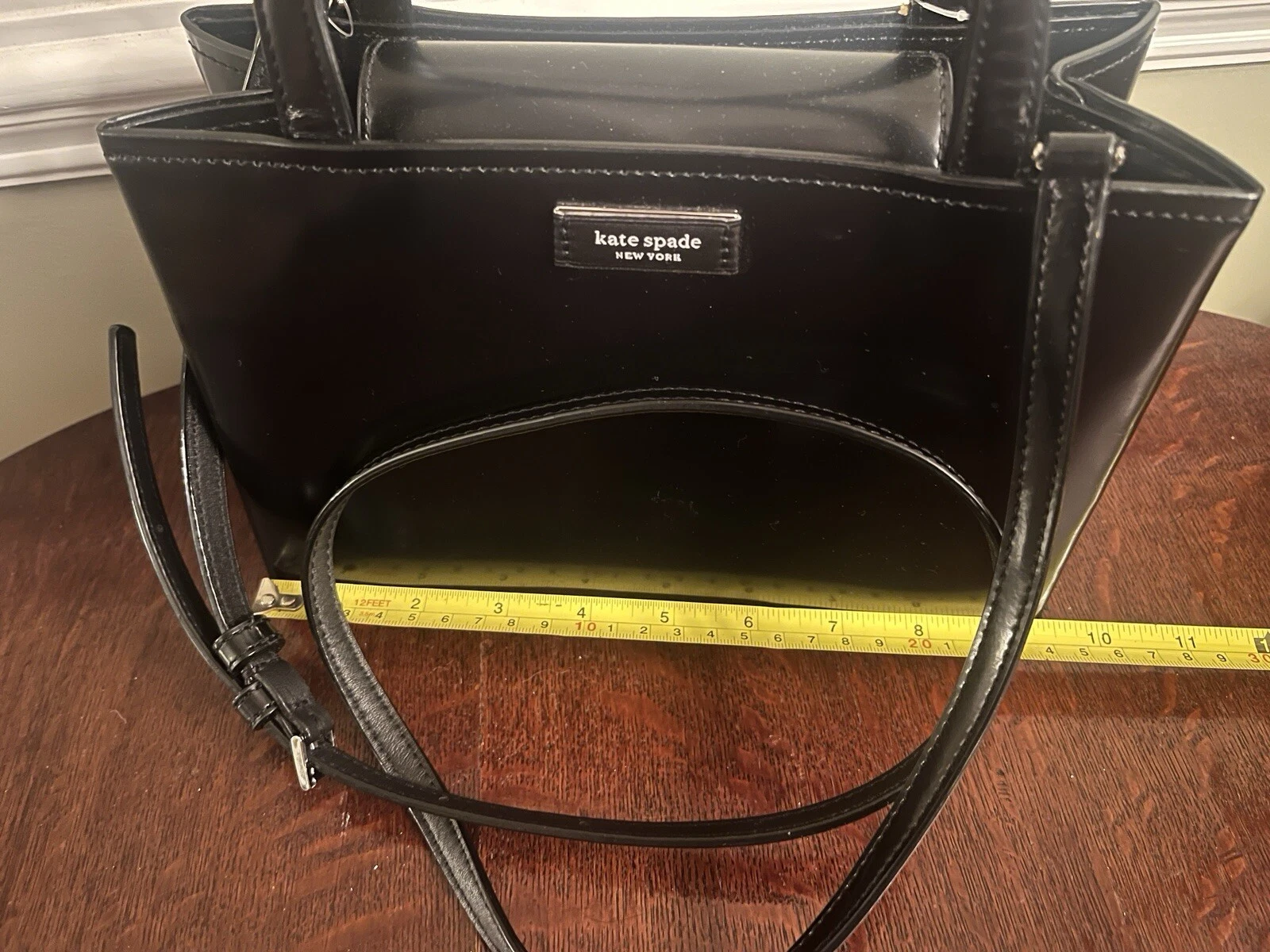 Borsa magnetica a tracolla Kate Spade in pelle nera piccola icona Sam NUOVA