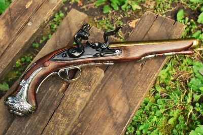 Replica Antique Pistol Table Gun w/Stand Model 1760-18th Century Decor New 