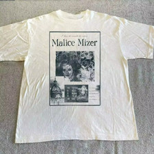 Vtg MALICE MIZER Music Star Heavy Cotton White All Size T Shirt AG464