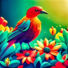Printable, Digital Download, *.PNG File - Paper Birds Fine Art Collection: #20
