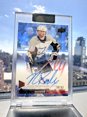 Nick Perbix 2022-23 UD Clear Cut   Rookie RC Auto   /65 Tampa Bay Lightning