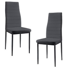 Esszimmerstuhl Lidk&ouml;ping 2er Set Dunkelgrau Kunstleder en.casa(HTCC3113)