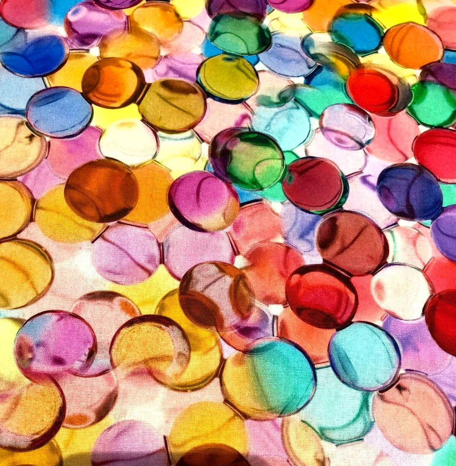 Baumwollstoff Meterware - Bunte Punkte Konfetti Kreise & Kugeln - Bild 3 von 4