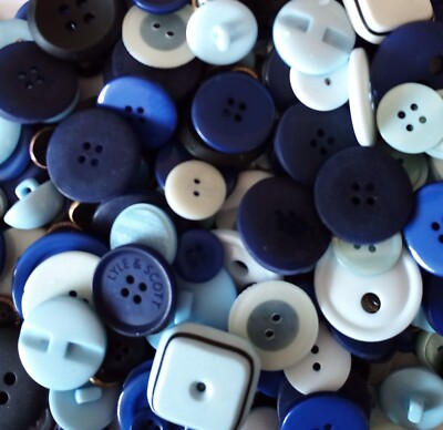 1 KG verschiedene blaue Knöpfe