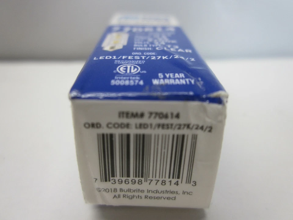 Bulbrite 770614, LED1-FEST-27K-24-2 (Brand New) - Image 4 of 4