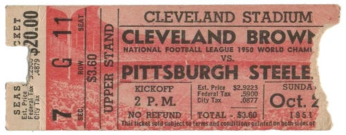 Otto Graham Vintage Sports Ticket Stubs