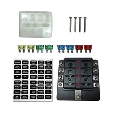 8 Way LS Swap Auto Marine Car UTV 12V Blade Fuse Box Block Cover LED Indicator
