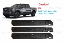 Overlay 3PC Gloss Black Door Rear Elevation Emblem 2019+ Sierra 1500 2021+Canyon