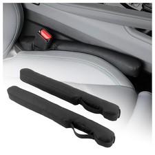Leather Car Seat Gap Filler Strip 2 Pack Elegant Black Car Seat Gap Filler
