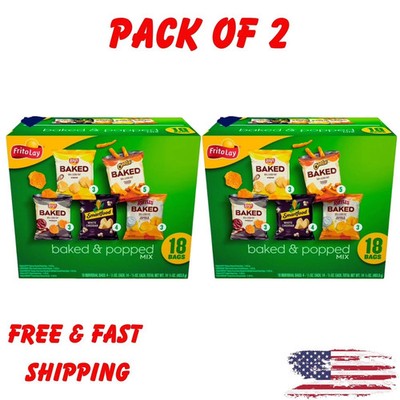 Frito-Lay Baked and Popped Mix Variety Pack Snack Chips, 36 Count Multipack