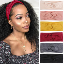 6 Pcs Non-Slip Headbands for Women,Boho Hair Bands Soft Cross Elastic Head Bands