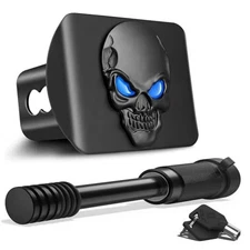 Metal Skull 3D Emblem Hitch Cover Fits 2" Receivers(with 5/8" Pin Dia Anti 