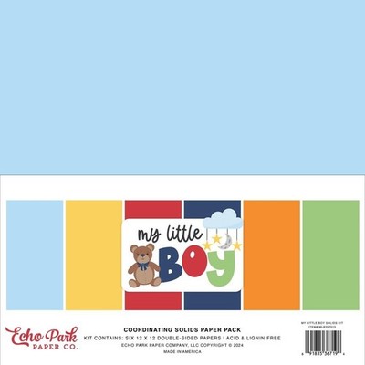 Echo Park Paper 12'' x 12'' Coordinating Solids Paper Pack - My Little Boy