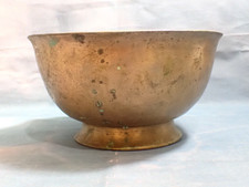 Rare Antique Bronze Pedestal Singing Bowl, Naga Bowl - Tibet China Water Healing
