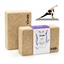 YIGUO 2 Pack Cork Yoga Blocks  Natural Eco-Friendly High Density Non-Slip Yo...