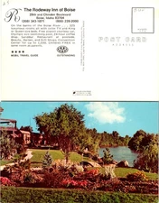 Boise Idaho Postcard The Rodeway Inn of Boise Idaho Scenic River view