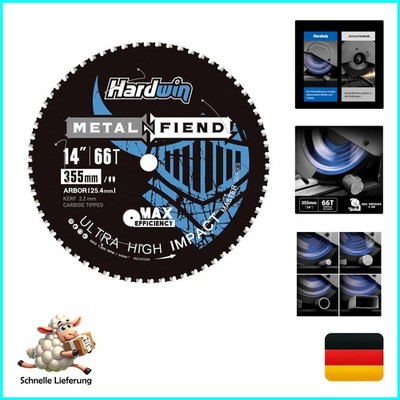 355mm Stahl Metallkreissägeblatt Hardwin 66 Zähne für Evolution S14CPS/S15CPS...