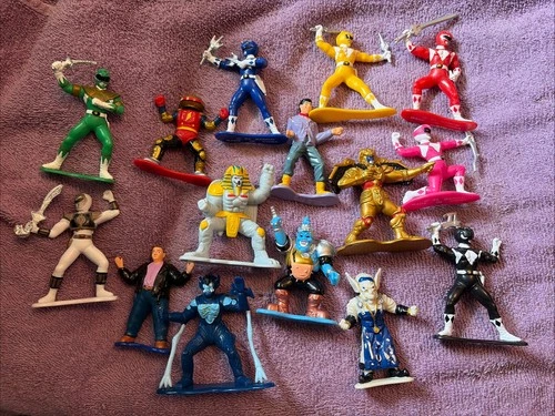 Vintage Lot Of 15 Mighty Morphin Power Rangers 3" Mini PVC Figures - Goldar, Etc