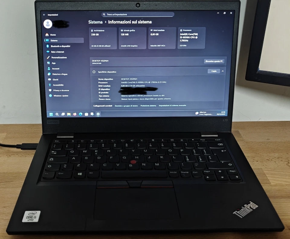 Lenovo ThinkPad L13 · i5-10310U · 8GB · 256GB, foto 1 di 5