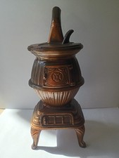 Vintage Cast iron Pot Belly Stove With Cover Miniature- Salesman Sample