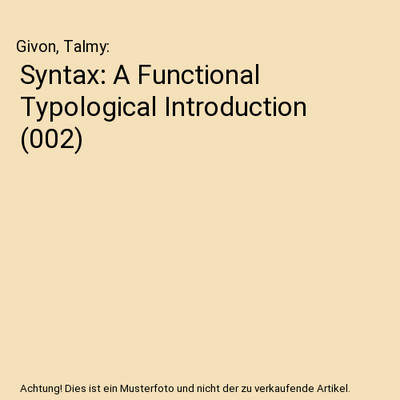 Syntax: A Functional Typological Introduction [002], Givon, Talmy