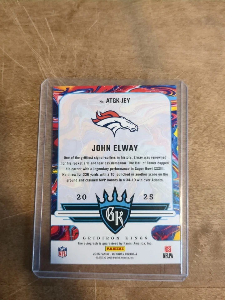 2025 Panini Donruss Denver Broncos John Elway Gridiron Kings Autograph /49 NFL - Image 2 of 2